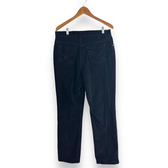 Y2K Gloria Vanderbilt Corduroy Pant Jeans Sz 14 Black Straight Leg High Rise - Picture 15 of 16